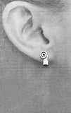 Swirl with Petite Rowing Hatchet Blade Post Earrings by Rubini Jewelers