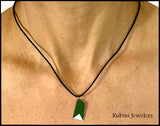Custom Color Aluminum Rowing Team Oar Necklace Shown on Rower's Neck, by Rubini Jewelers