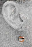 Tiny Copper Discs with Petite Silver Rowing Blades Dangle Earrings by Rubini Jeweler