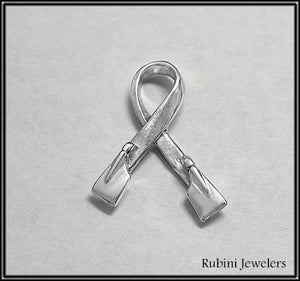 Twisted Ribbon with Rowing Hatchet Blades Pendant in Sterling Silver by Rubini Jewelers