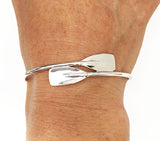 Two Rowing Oars Cuff Bracelet by Rubini Jewelers, shown on wrist
