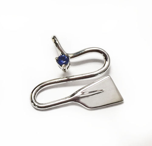 Silver River with Sapphire Rowing Pendant by Rubini Jewelers