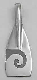 XL Rowing Tulip Blade Pendant Engraved with Swirl by Rubini Jewelers