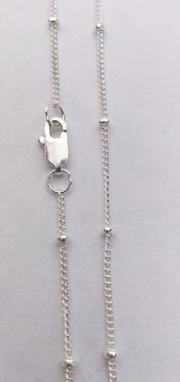 Sterling Silver Curb Chain with Balls from Rubini Jewelers