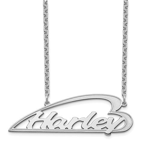 Personalized Side Heart Necklace- Sterling Silver