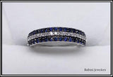 14kt white gold diamond and sapphire band from Rubini Jewelers