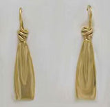 Medium Rowing Tulip Blade with Twist Wire Earrings by Rubini Jewelers, shown in gold
