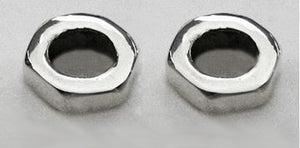 Sterling Silver 7/16" Nut Hardware Post Earrings by Rubini Jewelers