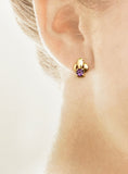14Kt Gold and Amethyst Triad Design Post Earrings at Rubini Jewelers