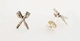 Petite Crossed Hatchet Oars Rowing Post Earrings by Rubini Jewelers