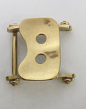 Solid genuine brass rowing seat belt buckle by Rubini Jewelers- front side