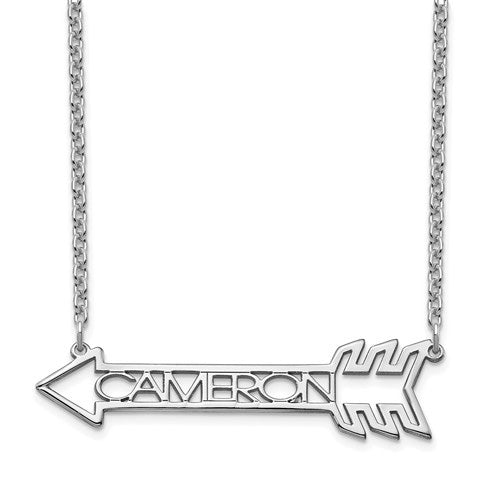 Personalized Name in Arrow Necklace- Sterling Silver