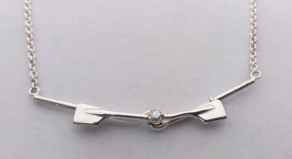 Two Oar Knot with Diamond Rowing Necklace