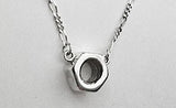 Sterling Silver 7/16'' Nut on Figaro Chain