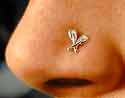 Tiny Crossed Tulip Oars Nose Ring by Rubini Jewelers