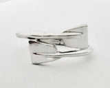 Sterling Silver Two Overlapping Hatchet Oars Rowing Ring by Rubini Jewelers