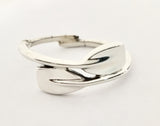 Sterling Silver Two Overlapping Tulip Oars Rowing Ring by Rubini Jewelers