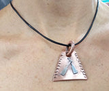 Ancient Copper Pyramid with Crossed Dragon Boat Paddles Amulet, by Rubini Jewelers