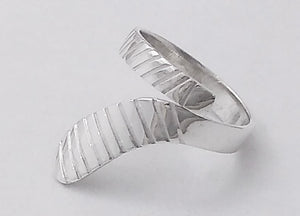 Extra Large Ice Hockey Stick Wrap Ring Sterling Silver, by Rubini Jewelers
