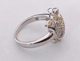 Cubic Zirconia and Vermeil Turtle Ring